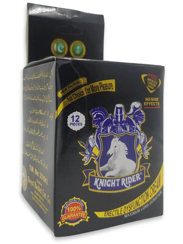 Original Knight Rider Delay Cream + Condoms Complete Box 12 Pcs (New Packing)