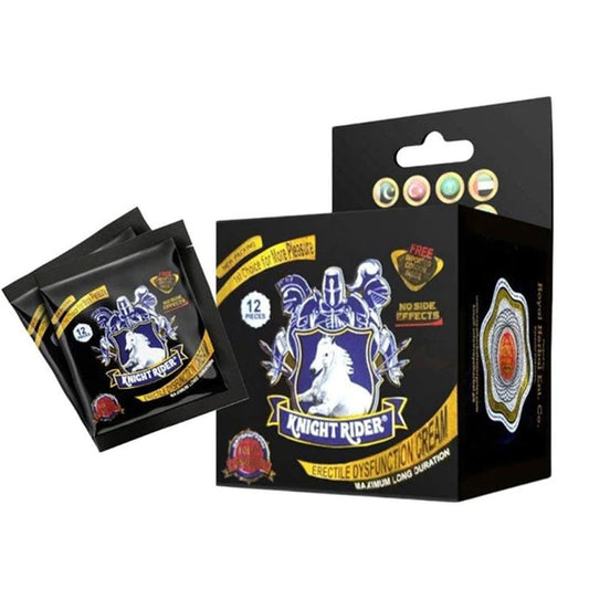 Original Knight Rider Delay Cream + Condoms Complete Box 12 Pcs (New Packing)